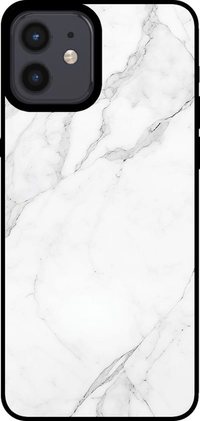 Smartphonica Telefoonhoesje voor iPhone 12/12 Pro met marmer opdruk - TPU backcover case marble design - Wit geschikt voor iPhone 12;iPhone 12 Pro