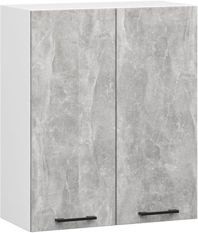 Keukenkast modulaire OLIWIA W60 H720 met 2 Deuren / Hangkast / Bovenkast / AKORD Furniture Factory / Wit – Beton Grijs / 60 x 72 x 30 cm