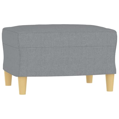 vidaXL - 3-delige - Loungeset - met - kussens - stof - lichtgrijs