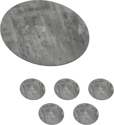 Onderzetters voor glazen - Rond - Roest - Beton - Patroon - 10x10 cm - Glasonderzetters - 6 stuks
