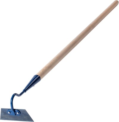 KADAX Tuinhak van metaal, hak met steel van hout, onkruidhaak voor het losmaken, luchten en wieden van de grond, tuinaccessoires voor het verwijderen van onkruid (W: 12 cm, trapeziumvorm)
