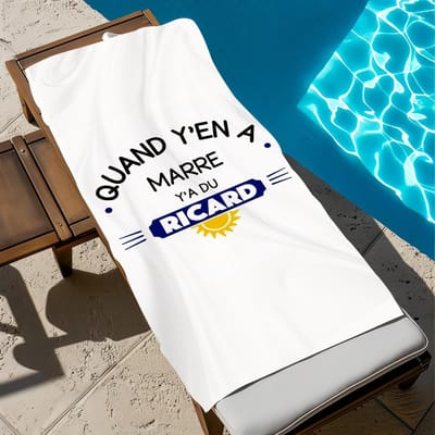 R-ricard-D LOGO Handdoek Strand Sneldrogend Zacht Zwembad Handdoeken Cadeau voor Reizen Sportschool Douche Kamperen sport W70*H140(CM)