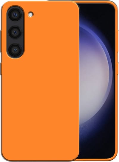 Smartphonica Siliconen hoesje voor Samsung Galaxy S23 case met zachte binnenkant - Oranje geschikt voor Samsung Galaxy S23