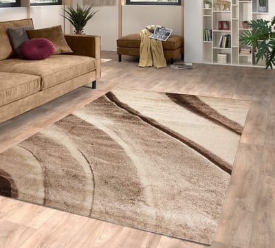 Flycarpets Lima Vloerkleed - 280x380 cm - Bruin / Beige - Polypropyleen - Voor binnen - Designer - Rechthoek - Modern - Woonkamer - Laagpolig