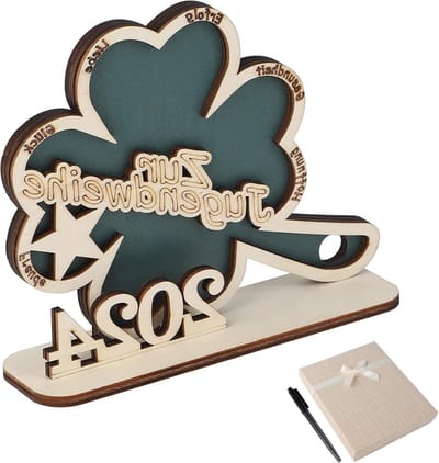 DIY Houten Klavertje Vier Geldcadeau, Creatief Houten Geschenk met Mooie Boodschap voor Verjaardag en Jubileum, Unieke Geldgift voor 10e Verjaardag