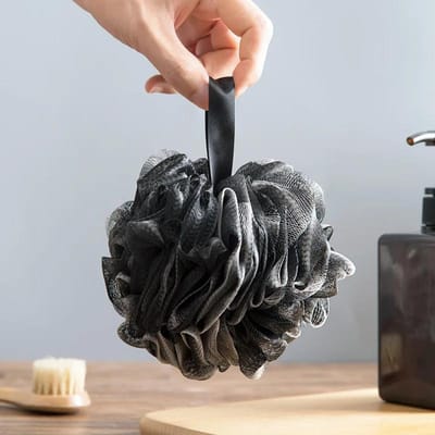 Douche Net Spons Bad Puff Schuimbal Loofah Lichaam Exfoliërende Borstel Zachte Reiniger Huid Scrub Rugborstel Badkamerbenodigdheden black black