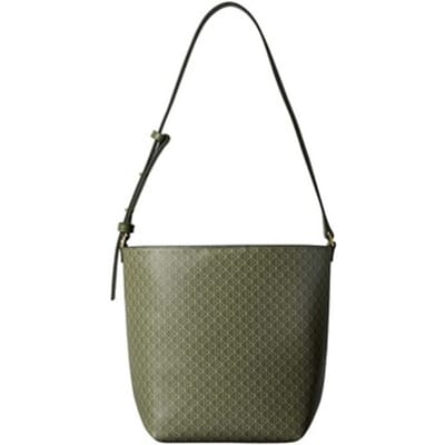 Calvin Klein Emblem Aop Medium Bucket Bag Olivine Aop Maat: OS | Handtassen Outlet | Dames | Groen