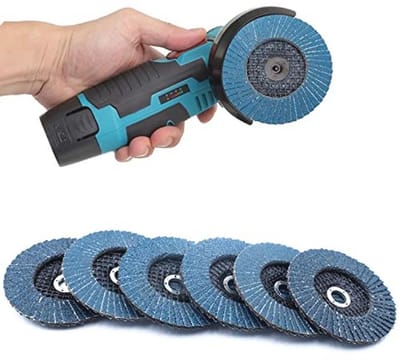 Rechte Lamellenschuurschijven Set van 6 - 75mm Korrelgrootte 80 voor Haakse Slijper en Polijstmachine