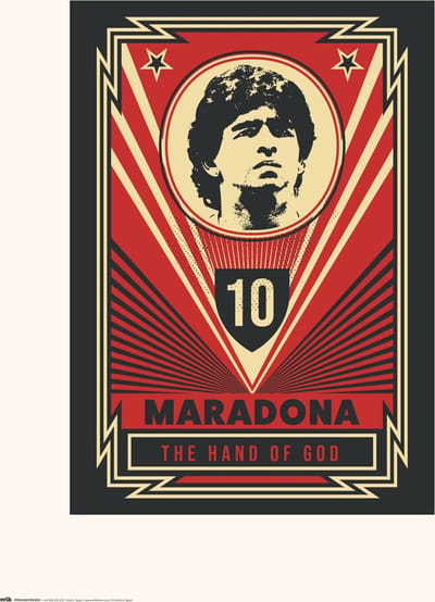 Kunstdruk Maradona - The Hand of God 30x40cm