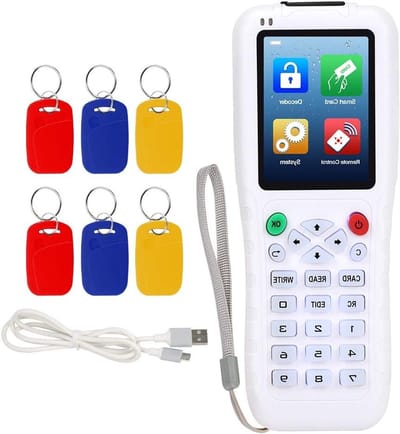 Handheld RFID Kaartlezer en Copier met Volledige Decryptiefunctie voor IC/ID Schrijven, Ondersteunt Bijna Alle Lege Kopieerkaarten, Inclusief 6 Dubbele Kaarten