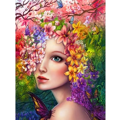 5D DIY Diamond Painting Mooi meisje Borduren Kruissteek Strass Mozaïek Home Decor 20X30CM pink