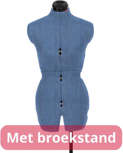 Lewenstein Paspop Isa A Dark Denim - Verstelbare Paspop - Pinbaar - Met broekstand en rokmeter - Traploos verstelbare rug - Maat 36 t/m 42