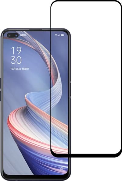 Smartphonica Screenprotector Geschikt voor Oppo A92s - Full Cover Tempered Glass - Gehard glas Geschikt voor Oppo A92s geschikt voor Oppo A92s