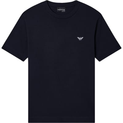 Emporio Armani Slim Fit Katoenen T-shirt met Korte Mouwen en Geborduurde Adelaar Heren T-shirts EM005396-AF13715-UB118 XXL black