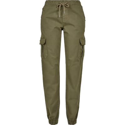 Damesbroek Urban Classics high waist cargo jogging (grandes tailles)