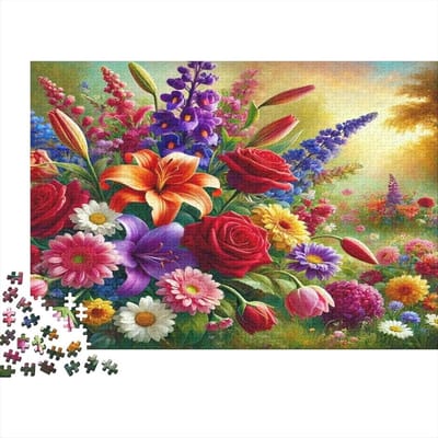 Bloemenboeket Puzzel - Legpuzzel Volwassenen - Ontspanning Thuis - Nauwkeurig Gestanst - 1000 Stukjes - Kleurrijk