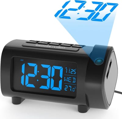 Digitale Wekker met Plafondprojector, Groot Display, FM Radio en Snooze