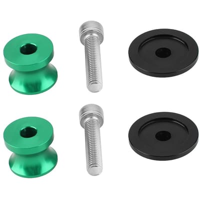 2 stuks 8 mm Motorfiets CNC Achterstandaard Zwenkarmspoelen Gliders Stand Zwenkarmspoelen Green