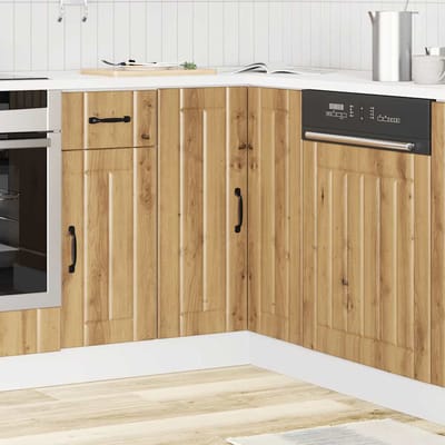 vidaXL - Keuken - hoekonderkast - Lucca - bewerkt - hout - artisanaal - eikenkleur