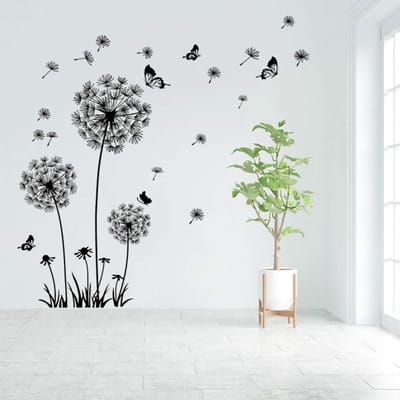 JHUBERS- Muursticker Paardenbloem - Wanddecoratie Kinderkamer - Wanddecoratie Woonkamer - Wanddecoratie Slaapkamer - Eenvoudig aan te brengen - 100% Vriendelijk Vinyl