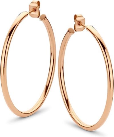 CO88 Collection Elemental 8CE-70067 Stalen Oorringen - Rond 35 mm - Roségoudkleurig