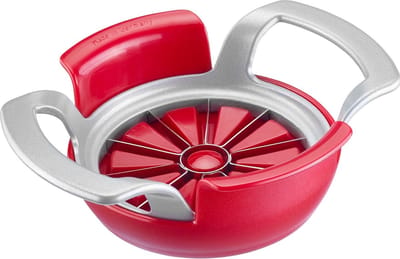 Westmark Peer- en appelsnijder met snijschaal, aluminium/roestvrij staal/kunststof, Divisorex-Spezial, zilver/rood, 51112260