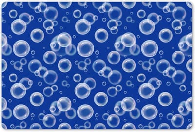 Placemats 45x30 cm - Placemat kunststof - 1 stuk - Bubbels - Patroon - Blauw - Borden onderleggers - Decoratie voor op tafel - Keuken tafeldecoratie accessoires - Vinyl onderlegger - Tafelversiering