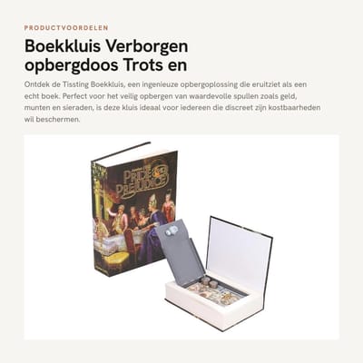 Solidchoice- Boekkluis met Cijferslot - Boek Kluis - Opbergdoos - Verstevigd - 22,1 x 15,2 x 4,6 cm - Voor Geld/Sieraden - Verstopkluis