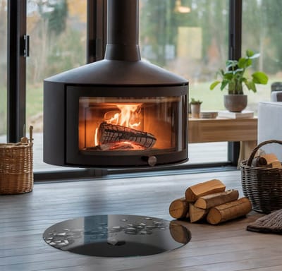 Coloray Vloerplaat Houtkachel - Plaat voor Onder Kachel - 50 cm x 50 cm - Kachel Vloerplaat - Zwart Vloerplaat Kachel - Vloerplaat Voor Kachel - Vloerplaat Openhaard - Houtkachel Accessoires - Plaat Kachel