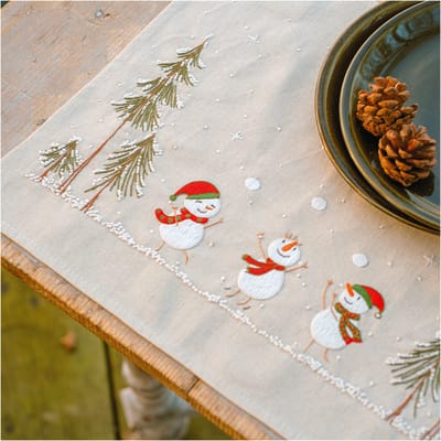 Vervaco - Placemat kit - 35 x 45cm - Kerst - Sneeuwmannetjes - set van 2 - PN-0223168