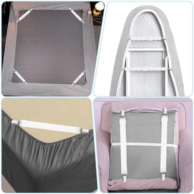 Elastische Bandjes en Clips voor Strijkplank Covers - 4 Stuks