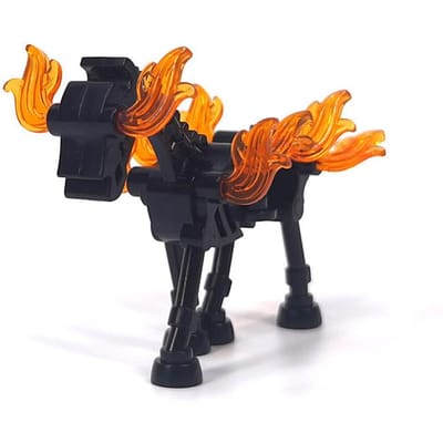 MOC Halloween 59228 Squelette Médiéval Cheval de Feu Kit de Blocs de Construction Ornements de Fête Jouets Pour Enfants Anniversaire Cadeaux de Noël