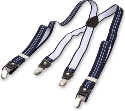 E.L. Cravatte Bretels - Smal - Gestreept Donkerblauw