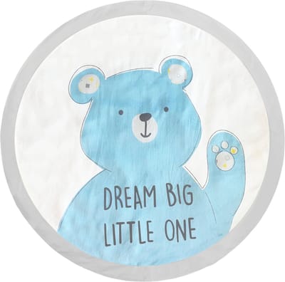 DREAMgro Dubbelzijdig Speelmat Rond - ø 90 cm - Zacht - Blauwe Teddybeer