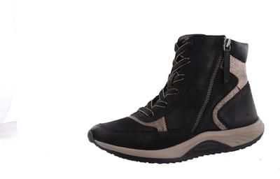 Helioform Enkelhoge sneaker zwart brons combi H (Maat - 8, Kleur - Zwart)
