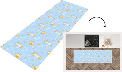 Keukenloper - Loper keuken - Patronen - High tea - Thee - 150x50 cm - Keukenloper vinyl