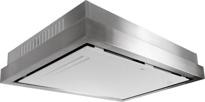 GURARI plafondAfzuigkap GCH C 343 IS 90 WH PRIME, inbouw Afzuigkap 90cm/ wit glas/ roestvrij staal