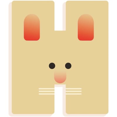 DJECO houten letter designed animal H
