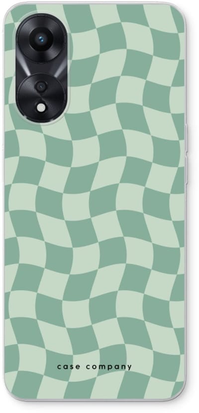 Case Company® - Hoesje geschikt voor Oppo A78 5G hoesje - Grid Groen - Soft Cover Telefoonhoesje - Bescherming aan alle Kanten en Schermrand