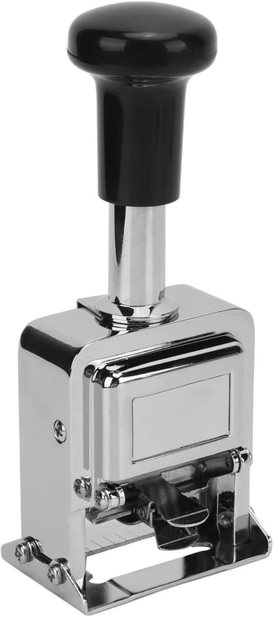Automatische Stempel - Viercijferige Paginanummers - Paginanummerstempel - Nummeringsstempel - Zelfinktende 5-cijferige Nummerstempelmachine met Zinklegering voor Bankboekhouding -