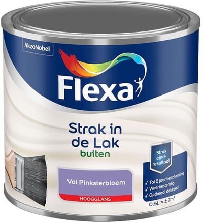 Flexa - Strak In De Lak Buitenlak Hoogglans - Vol Pinksterbloem - Mengverf - 500 Ml
