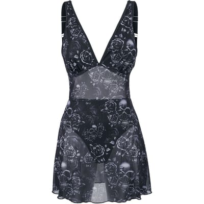 Black Premium by EMP Zwempak - Swimsuit with Mesh Dress - S tot XXL - voor Vrouwen - zwart