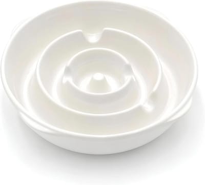 Voerbak - Hondenbak - Langzaam Eten - Keramiek Materiaal - 80 Vloeibare Ounces - Wit