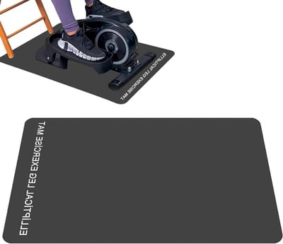 Fitnessmat Ellips - Onderlegger Pedaalmachine - Stabiliteit Vergroten - Antislip Vloerbescherming - 60x43 cm - Grijs