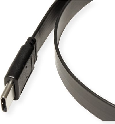 VALUE USB4 Gen 3 Kabel, C-C, M/M, 8K UHD-2, 40Gbit/s, Emark, 100W, extra plat, zwart, 0,5 m