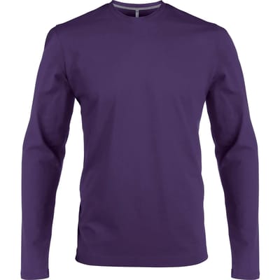 Kariban T-shirt ronde hals lange mouwen K359 - purple - 3XL