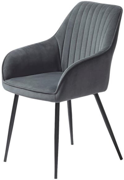 Nordic Home - Angelo armstoel velvet streep - grijs