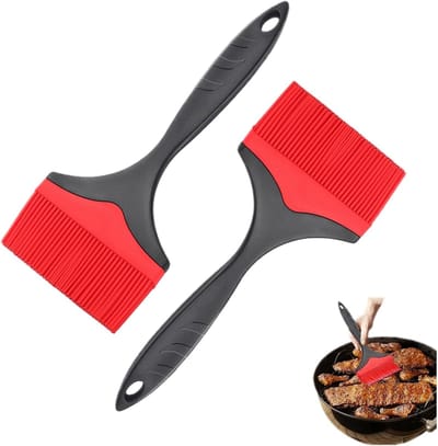 SnelShoppen - Pack van 2 Siliconen Kwasten voor Keuken - Grote Baksels Kwast - 10 cm Extra Breed - Hittebestendig voor Bakken, Grillen, Steaks en Past
