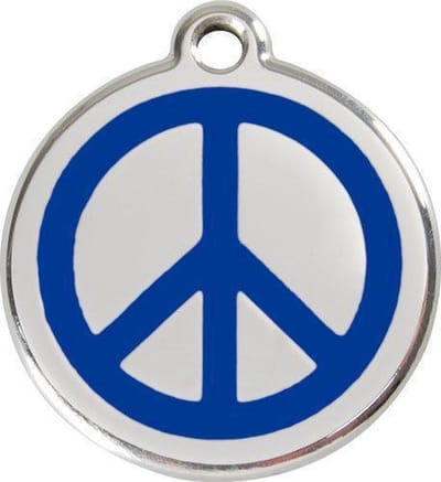 Red Dingo Hondenpenning 38 mm peace blauw