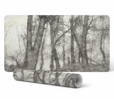 Sepia Forest Sketch Antislip Gaming Muismat 90x45 cm